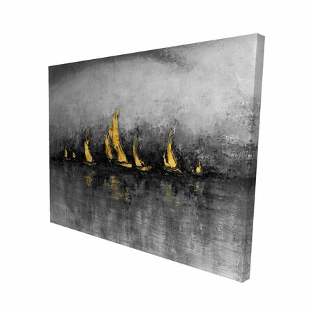 BEGIN HOME DECOR 16 x 20 in. Gold Sailboats-Print on Canvas 2080-1620-CO159-1